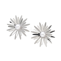 Серьги-гвоздики из нержавеющей стали 304 с имитацией жемчуга EJEW-Z098-20P