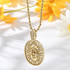 Латунные ожерелья с кубическим цирконием для женщин NJEW-U034-02A-G