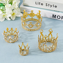 4 шт. 4 стиля корона из цинкового сплава украшение для торта AJEW-CP0008-84G