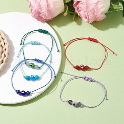 Плетеный браслет из натуральных и синтетических драгоценных камней&nbsp;BJEW-JB10016