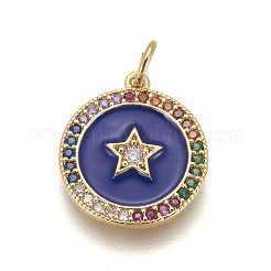 Латунные подвески пентакль эмаль&nbsp;KK-L185-02B