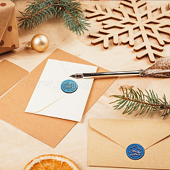 Латунная восковая печать штамп с ручкой AJEW-WH0184-0649