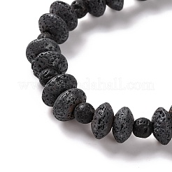 Ожерелья rondelle и круглые бусы из натурального лавового камня NJEW-Q341-10