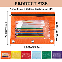 6 шт. двухцветная ткань Оксфорд с футлярами для ручек из сплава для папки-регистратора на 6 кольцах&nbsp;AJEW-CP0008-03