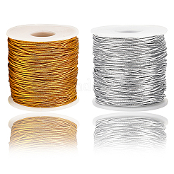 2 рулон 2-х цветного полиэстерового металлизированного эластичного круглого шнура OCOR-CY0001-91A