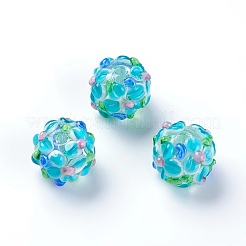 Ручной работы ухабистым Шарики Lampwork&nbsp;LAMP-E021-07L
