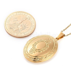 Овальный медальон из нержавеющей стали 304&nbsp;NJEW-M050-04D-G