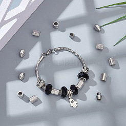 80 шт. 2 стиля 201 европейские бусины из нержавеющей стали&nbsp;STAS-UN0048-16