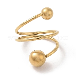 Ионное покрытие (ip) 304 нержавеющая сталь спиральные манжеты кольца для женщин RJEW-G315-08A-G