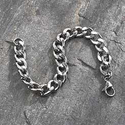 Не тускнеющий браслет из нержавеющей стали 304 для мужчин и женщин BJEW-G669-23P