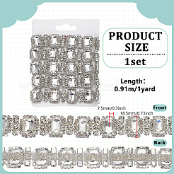 1 ярд прямоугольных железных цепочек со стразами CH-FG0001-02B