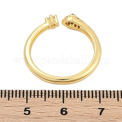 Кольца-манжеты из латуни с микро-паве и прозрачным циркониевым покрытием для женщин&nbsp;RJEW-M028-59G