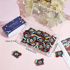 25 шт. подвески из непрозрачной смолы на тему Дня учителя RESI-SC0002-41