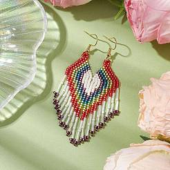 Серьга-гвоздик из нержавеющей стали 304 со стеклянным подвесом EJEW-MZ00176-01