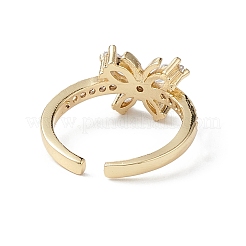 Кольцо-кафф в виде бабочки из прозрачного кубического циркония RJEW-M146-11G