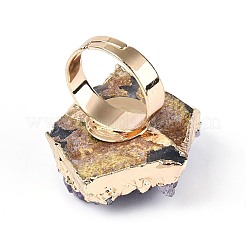 Природные палец кольца аметист&nbsp;RJEW-N053-01G