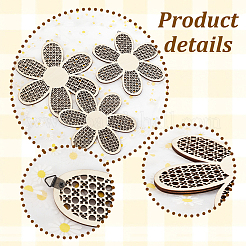 Незавершенное украшение подвески из полого дерева из дерева DIY-WH0430-197