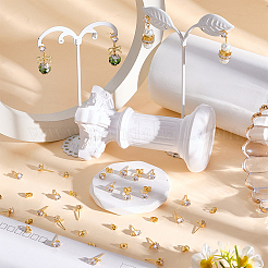 40 шт. латунь микро проложить прозрачные серьги-гвоздики с кубическим цирконием&nbsp;KK-BBC0022-23