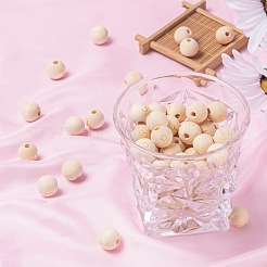 100шт 10 стиля необработанные европейские бусины из натурального дерева WOOD-LS0001-02