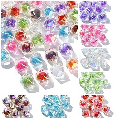 10 шт. двухцветные радужные переливающиеся акриловые бусины с УФ-покрытием&nbsp;TACR-YW0002-33B