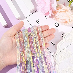 1 нить прозрачные гальванические стеклянные бусины нити&nbsp;GLAA-YW0004-90A