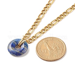 Ожерелье с подвеской в виде пончика из натурального лазурита NJEW-JN03815-04