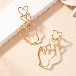 Серьги-гвоздики из сплава в форме сердца&nbsp;FS-WG92D94-01