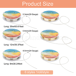 6 рулон 6 стильная медная проволока для ювелирных изделий&nbsp;CWIR-FG0001-07