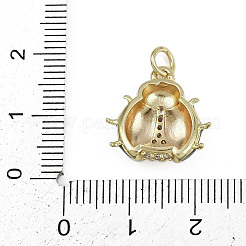 Латунные микропаве прозрачные подвески с фианитом&nbsp;KK-D409-15G