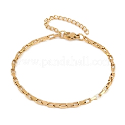 Женские браслеты-цепочки из прямоугольных звеньев нержавеющей стали 201&nbsp;LS-BJEW-G767-01C-G