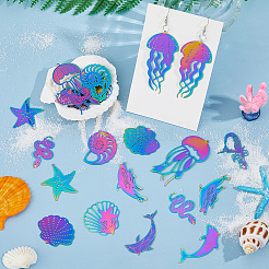 22 шт. 11 стиля из нержавеющей стали с травленым металлическим украшением подвески&nbsp;STAS-HS0001-52