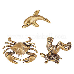 3 шт. 3 стиля античная бронзовая латунная витрина украшения DJEW-NB0001-44