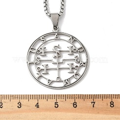 Ожерелье с подвеской в виде сигила демона из нержавеющей стали 201 NJEW-H065-25P