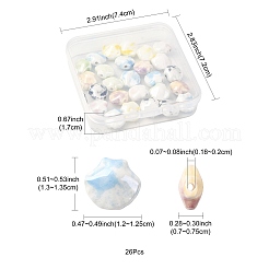 26 шт. 6-х цветные фарфоровые бусины ручной работы в форме ракушек PORC-FS0001-35