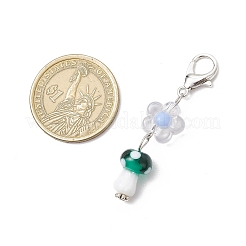 Кулон лэмпворк в виде грибов ручной работы HJEW-JM03251