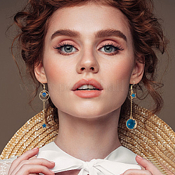 4 комплект из 4-х висячих серег из сплава и серег-гвоздиков EJEW-AN0004-88