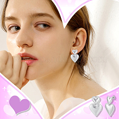 2 пара сережек-гвоздиков из нержавеющей стали EJEW-UN0002-53P