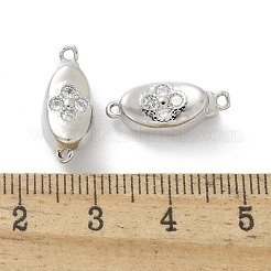 Латунные застежки из прозрачного кубического циркония с микропаве KK-Z083-06P