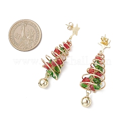 Серьги-гвоздики с имитацией австрийского хрусталя из латуни EJEW-TA00737