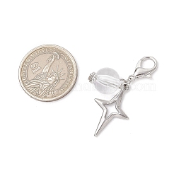 Подвесные украшения из прозрачного акрила и сплава в виде звезд&nbsp;HJEW-JM03051