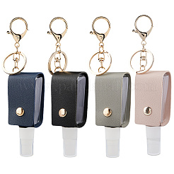 4 шт. 4-цветный пластиковый флакон для дезинфицирующего средства для рук с чехлом из искусственной кожи KEYC-CL0001-04B