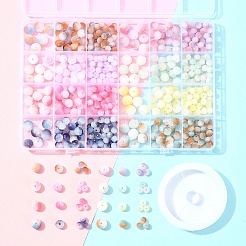 648 шт. 24 вида стеклянных бусин с эффектом кракле DGLA-FS0001-12