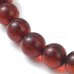 Натуральные янтарные круглые эластичные браслеты из бусин для женщин и мужчин&nbsp;BJEW-JB13378