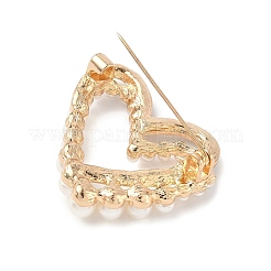 Броши в форме сердца из цинкового сплава со стразами JEWB-R069-02G