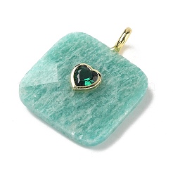 Граненые подвески из натурального амазонита&nbsp;G-C274-03H