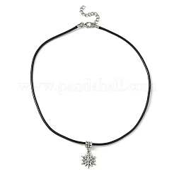 Ожерелья с подвесками из тибетского сплава в виде снежинок NJEW-JN04538-02