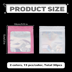 30 шт. 2-цветные прямоугольные голографические пластиковые пакеты с застежкой-молнией и лазерной печатью&nbsp;OPP-LP0001-04