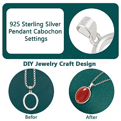 1 шт. 925 подвески из стерлингового серебра с оправой кабошон STER-BC0002-40