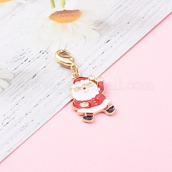 Рождественские тематические подвески из сплава с эмалью&nbsp;HJEW-JM00457-02