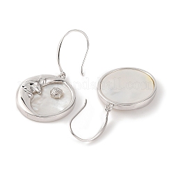 925 серьги-подвески в форме луны из стерлингового серебра&nbsp;EJEW-C115-11P